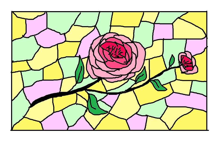 Stain glass rose